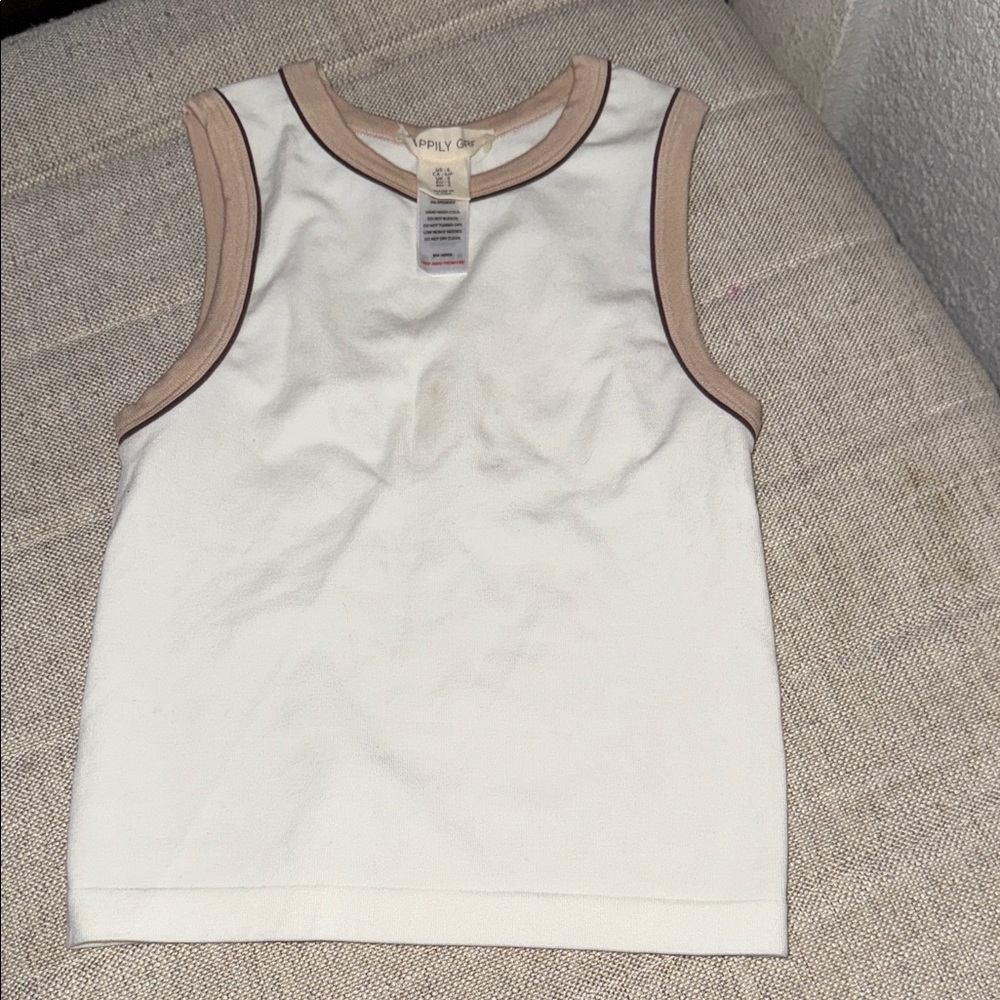 Women's Cream Sleeveless Top